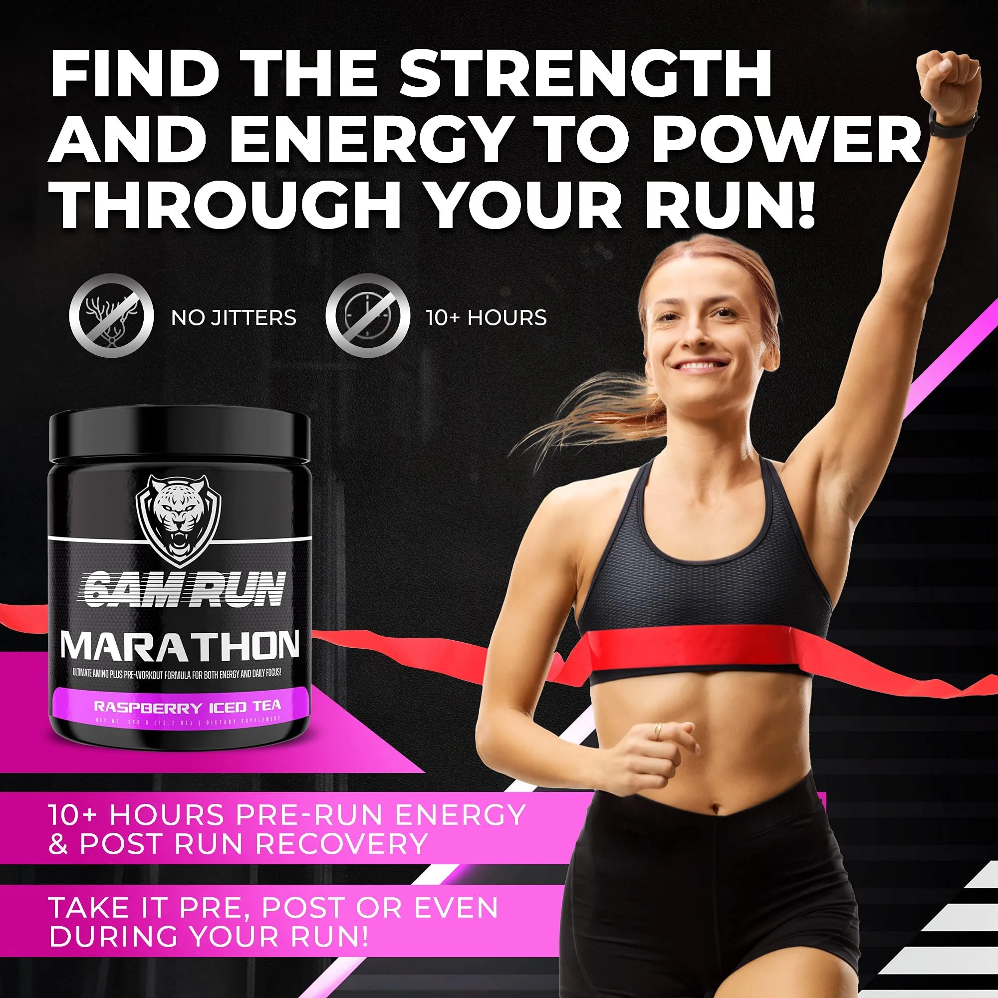 6AM Run Marathon - Pre Workout Powder for Distance Running & Essential Amino Energy - No Jitters, High Energy for Cardio & Stamina Formula - All Natural, Keto, Vegan (Raspberry Iced Tea, Full Bottle) Raspberry Iced Tea 12.7 Ounce (Pack of 1)