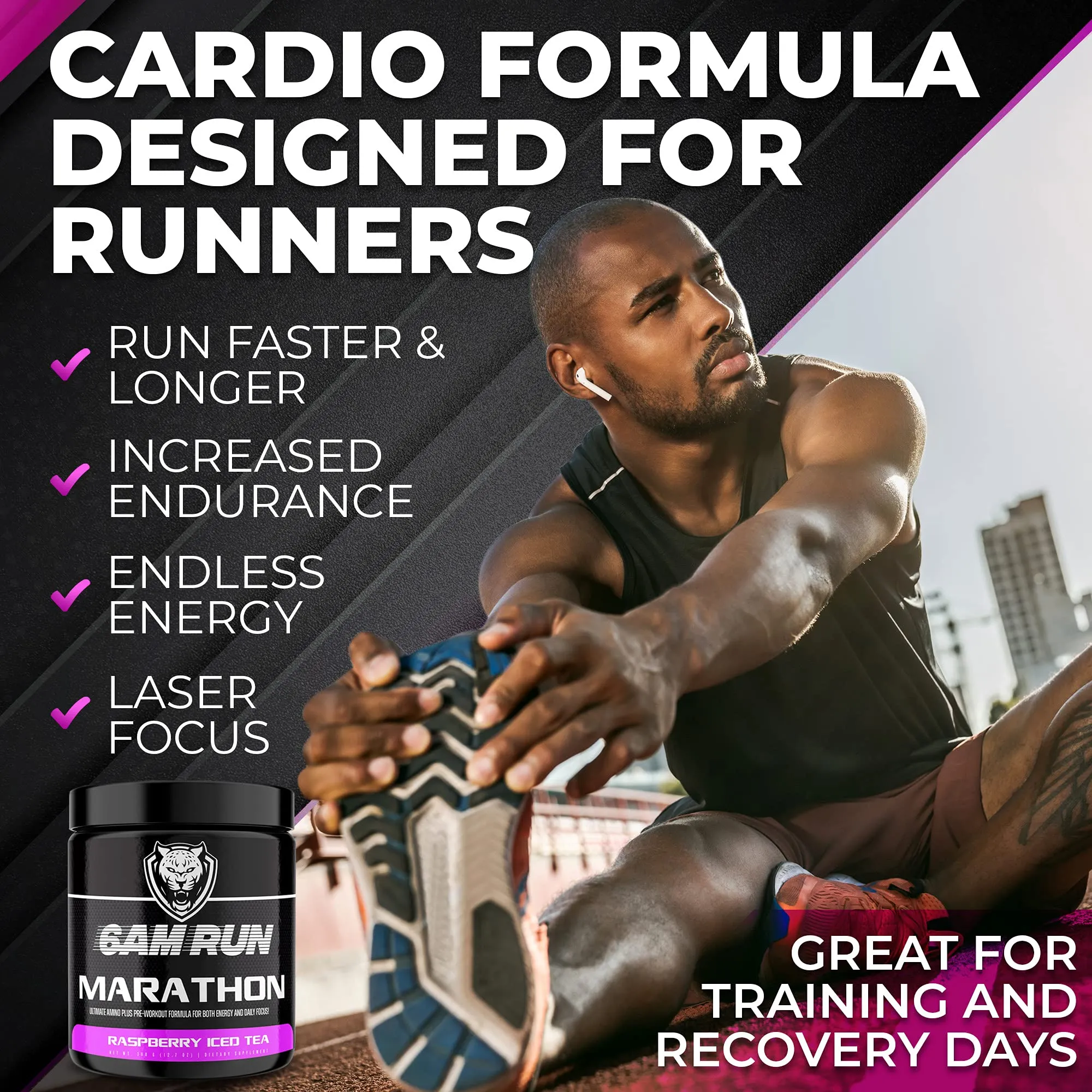 6AM Run Marathon - Pre Workout Powder for Distance Running & Essential Amino Energy - No Jitters, High Energy for Cardio & Stamina Formula - All Natural, Keto, Vegan (Raspberry Iced Tea, Full Bottle) Raspberry Iced Tea 12.7 Ounce (Pack of 1)