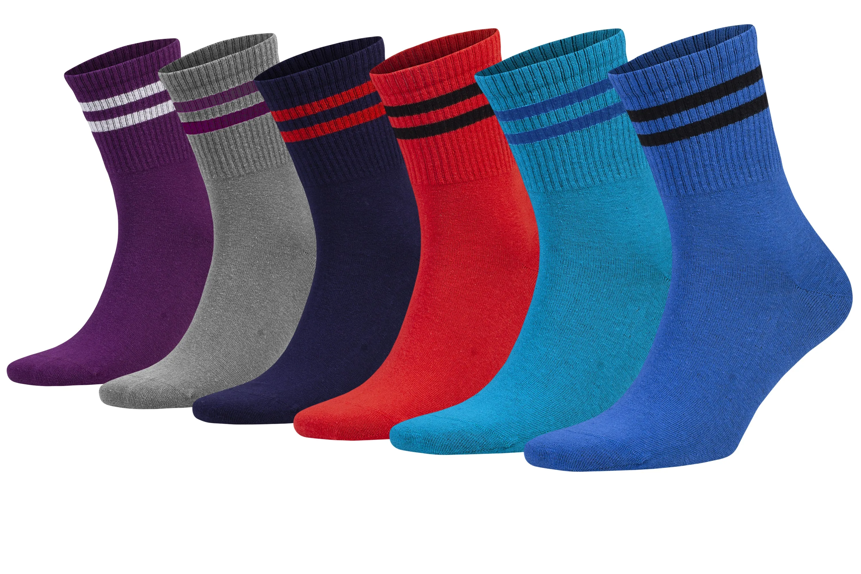 Athletic Sport Crew Running Socks Shoe Size 5 to 10 6 Pairs