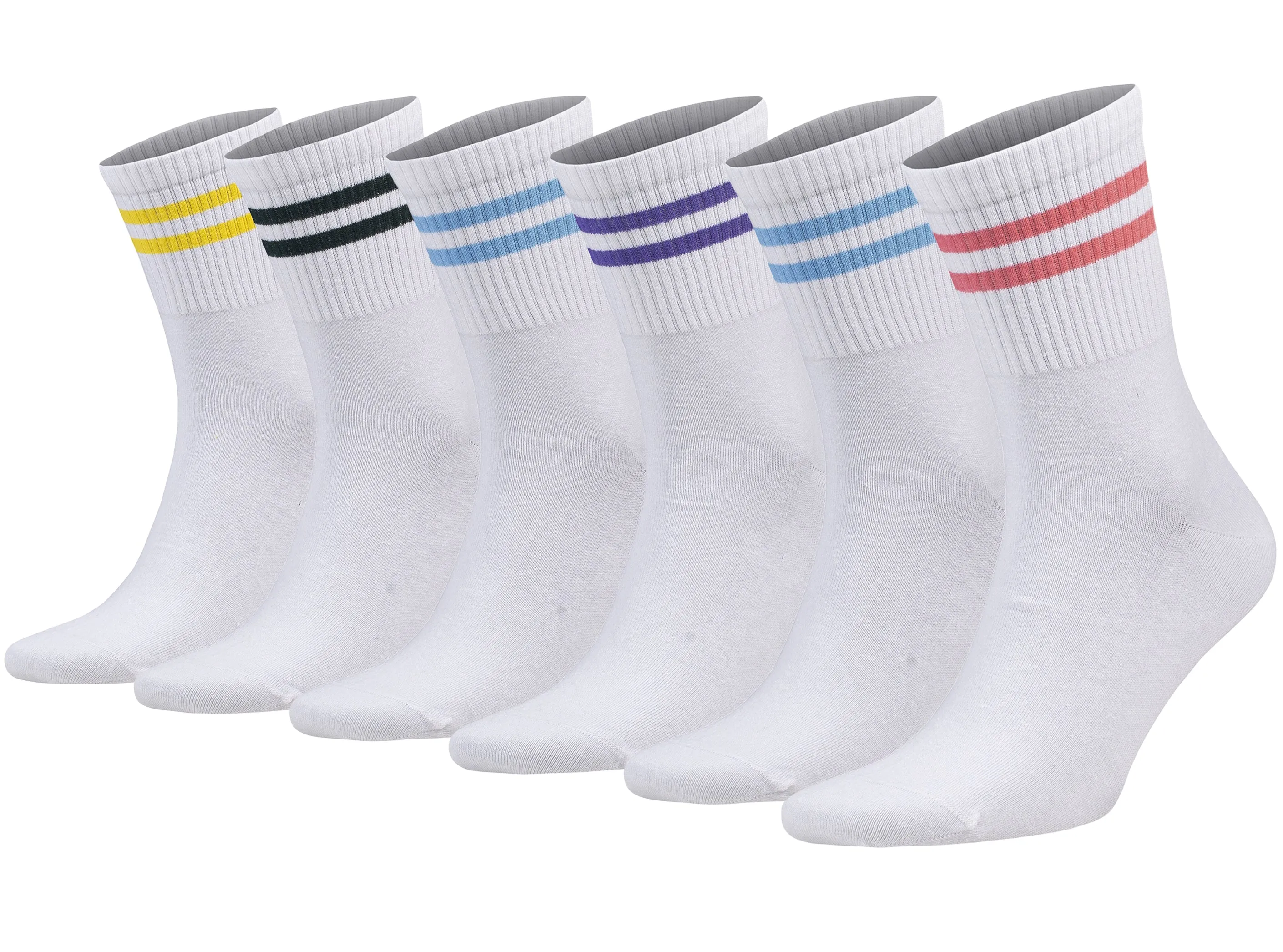 Athletic Sport Crew Running Socks Shoe Size 5 to 10 6 Pairs