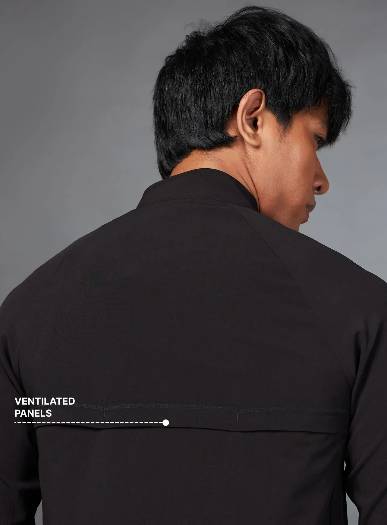 Black Long distance Running Jacket
