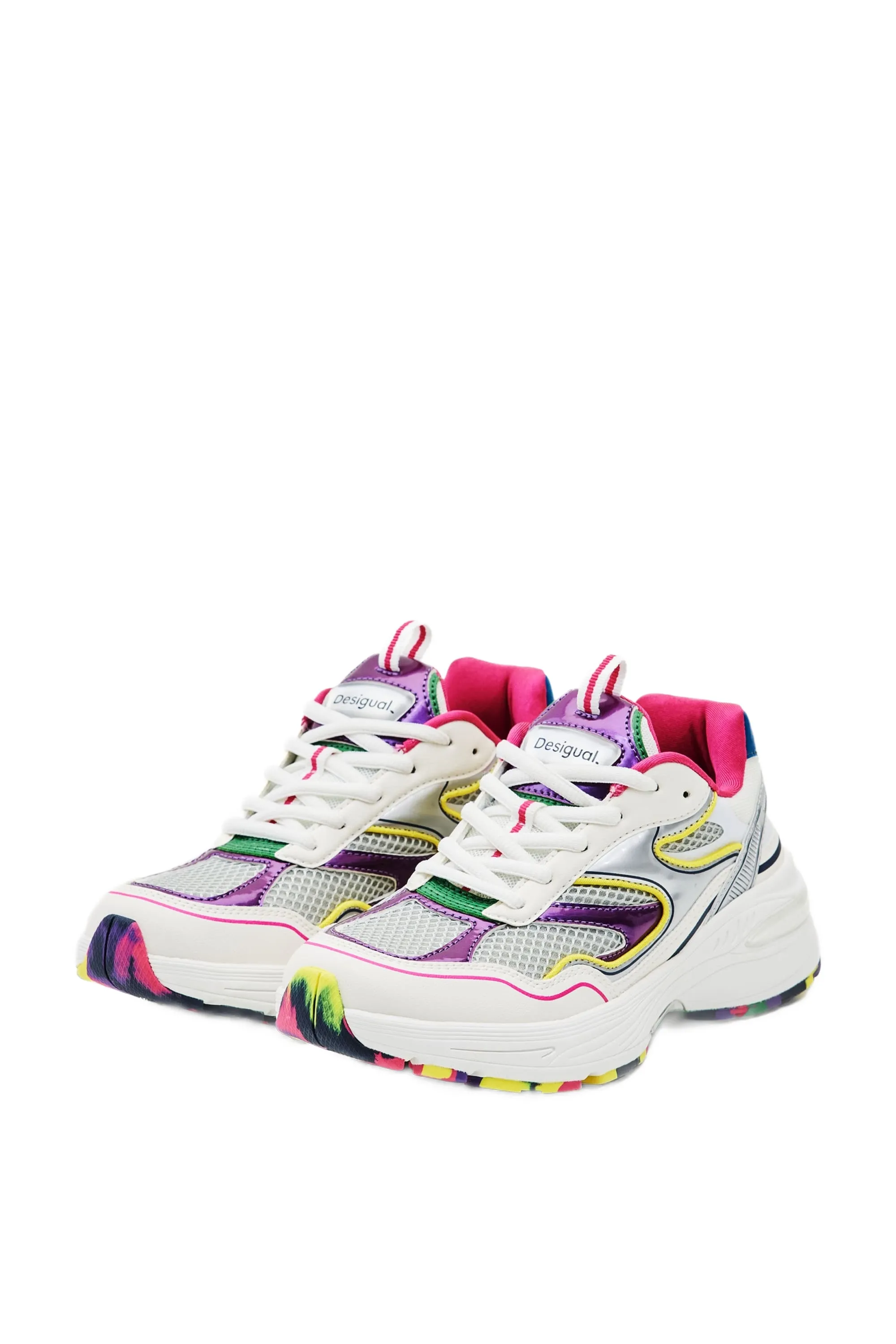 Desigual Moon Multicolour Running Sneakers with Multicoloured Sole 23WSKP07