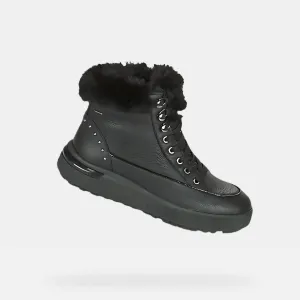 GEOX Women D Dalyla B ABX Black Leather Bootie