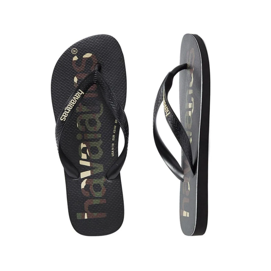 Havaianas Men's Flip Flops Top Logo Mania - Black/Brown/White