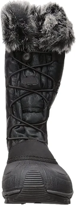 Kamik Momentum Teal Blue Pull On Rounded Toe Waterproof Fur Trim Ankle Snow Boot