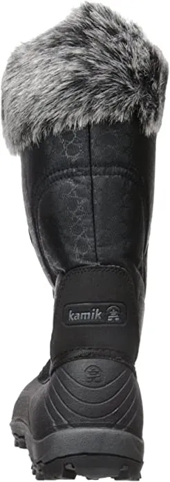 Kamik Momentum Teal Blue Pull On Rounded Toe Waterproof Fur Trim Ankle Snow Boot