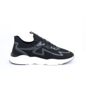 LECLERC MENS LACEUP TRAINERS-BLACK