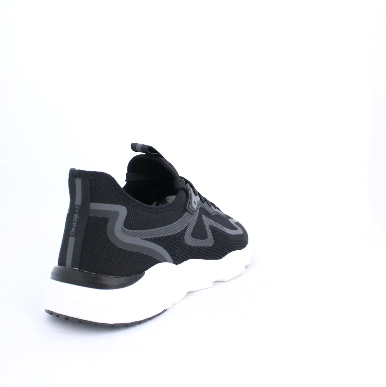 LECLERC MENS LACEUP TRAINERS-BLACK