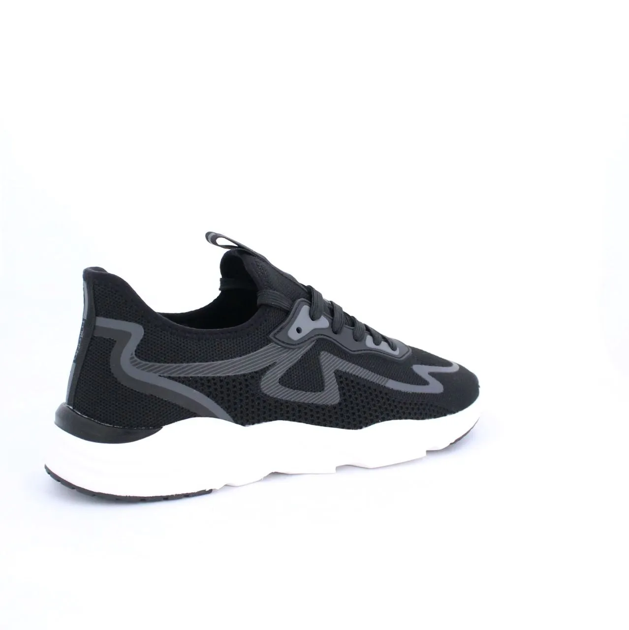LECLERC MENS LACEUP TRAINERS-BLACK