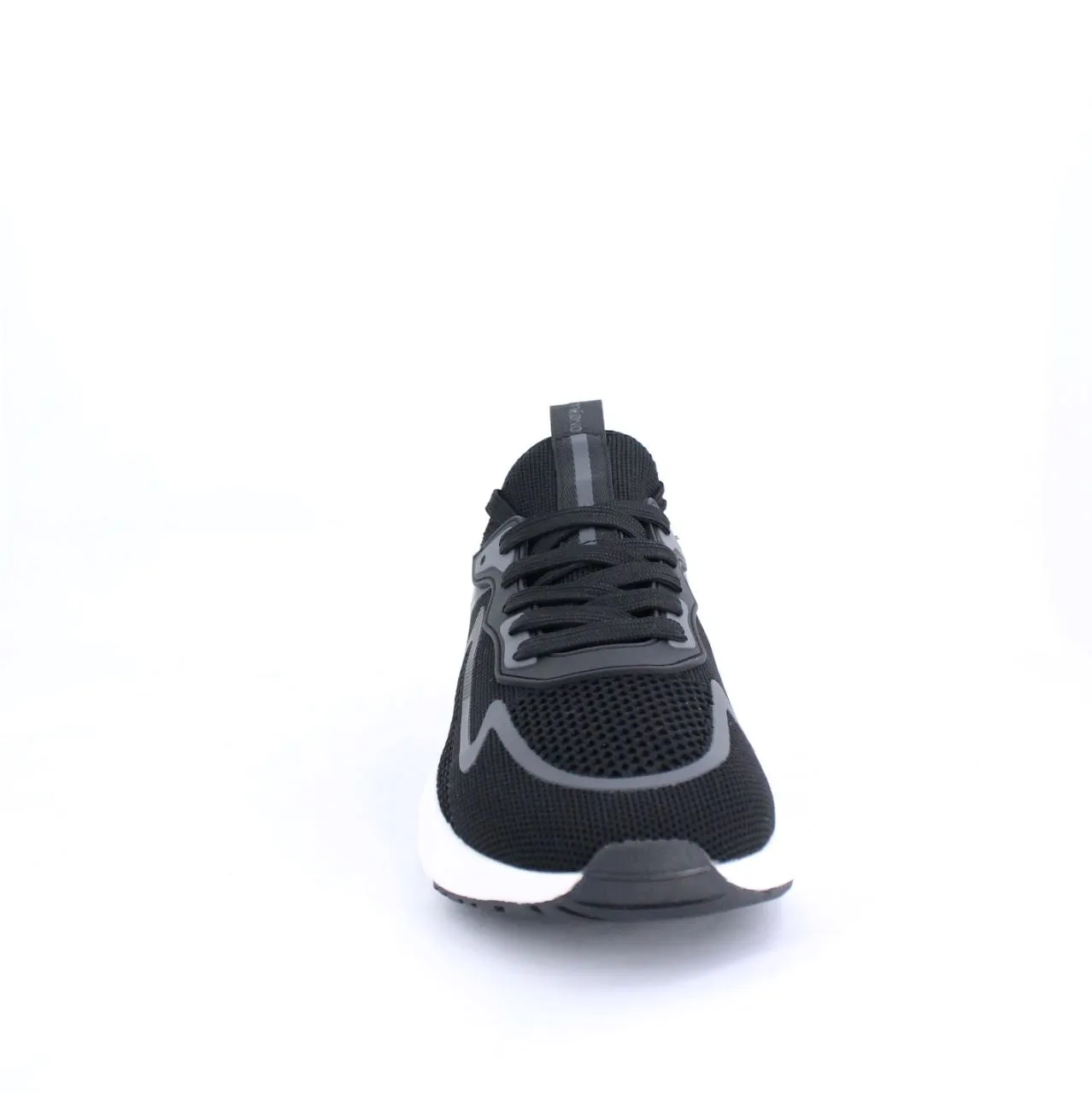 LECLERC MENS LACEUP TRAINERS-BLACK