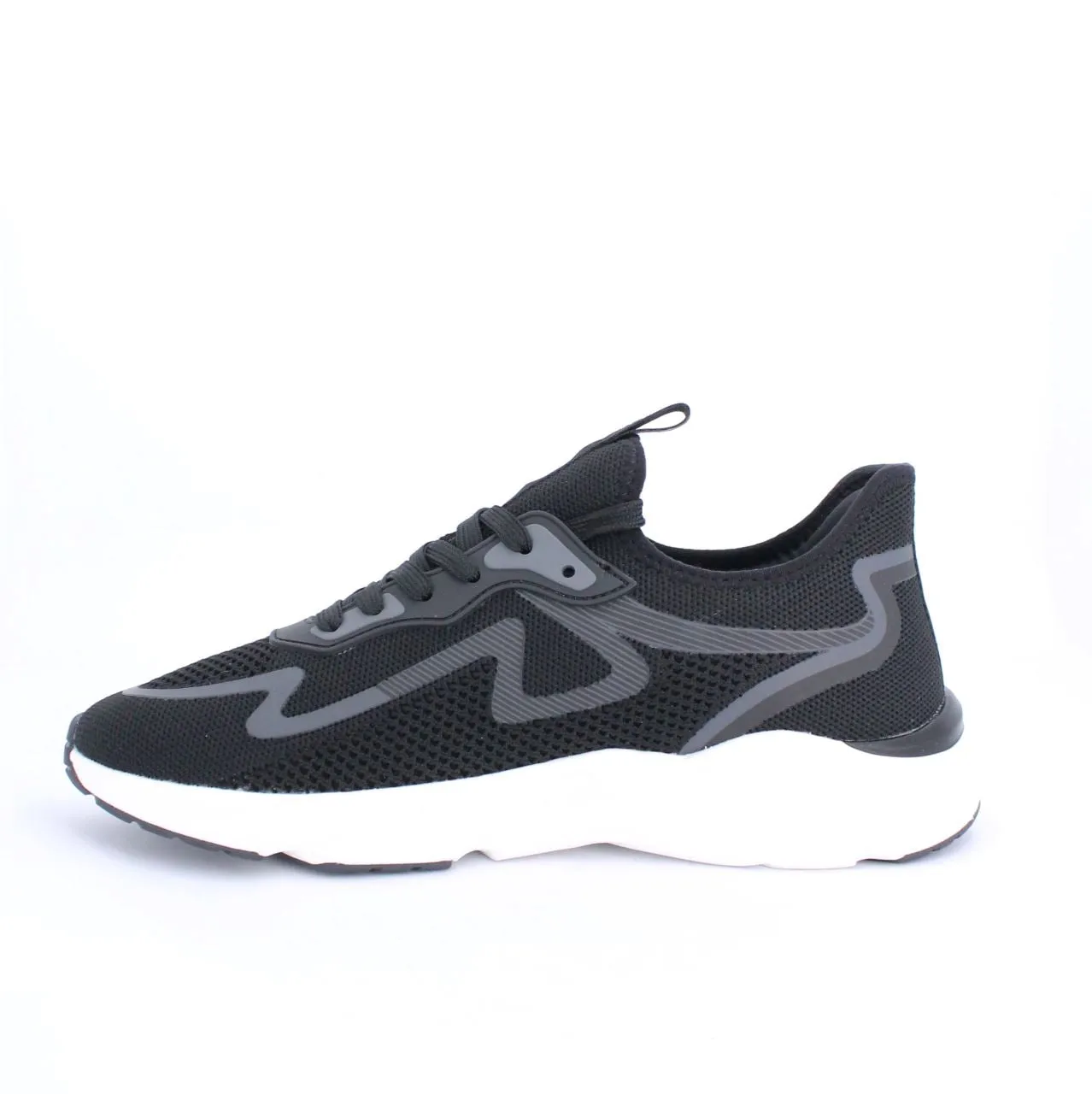 LECLERC MENS LACEUP TRAINERS-BLACK
