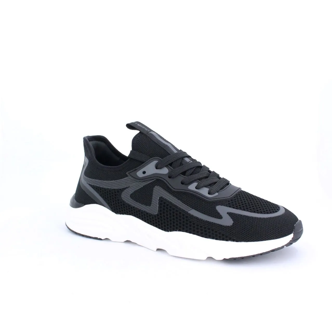 LECLERC MENS LACEUP TRAINERS-BLACK