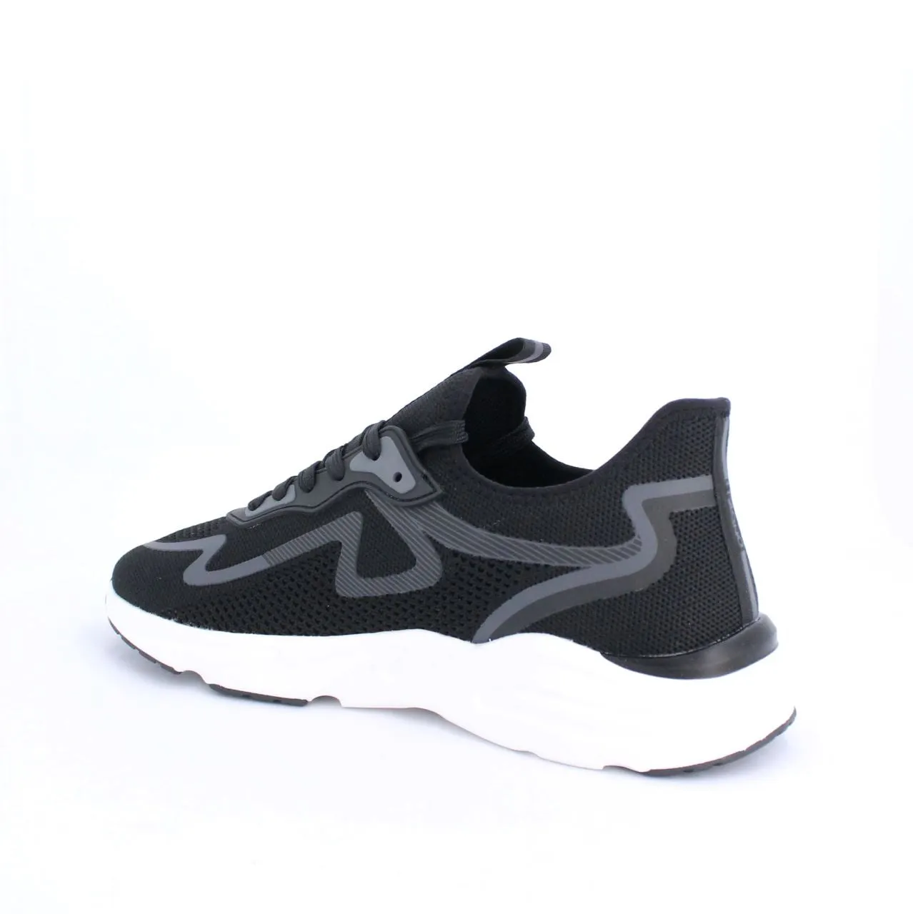 LECLERC MENS LACEUP TRAINERS-BLACK