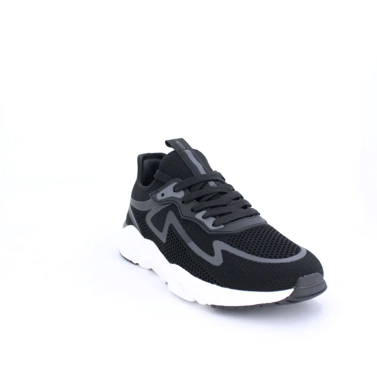 LECLERC MENS LACEUP TRAINERS-BLACK