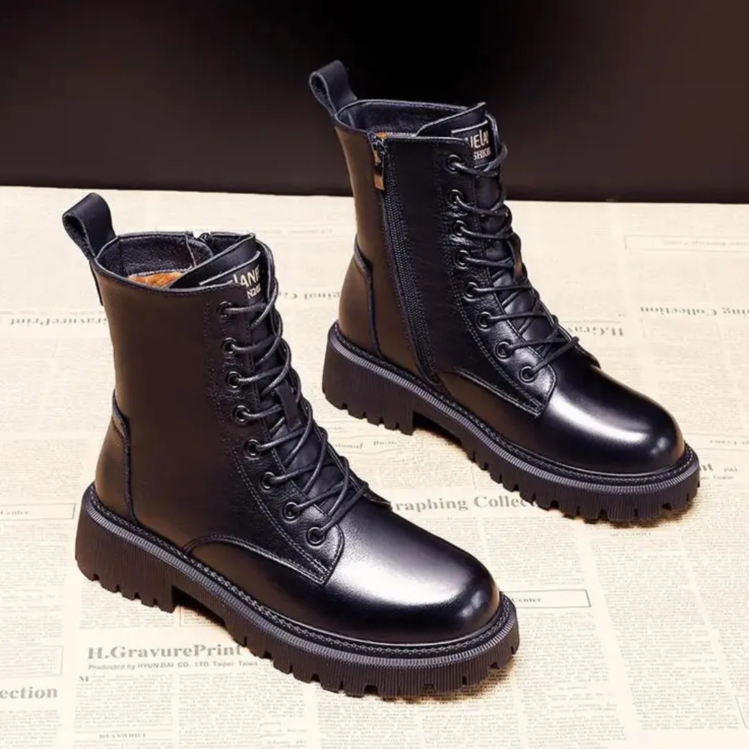 Lynx - Black leather winter boots