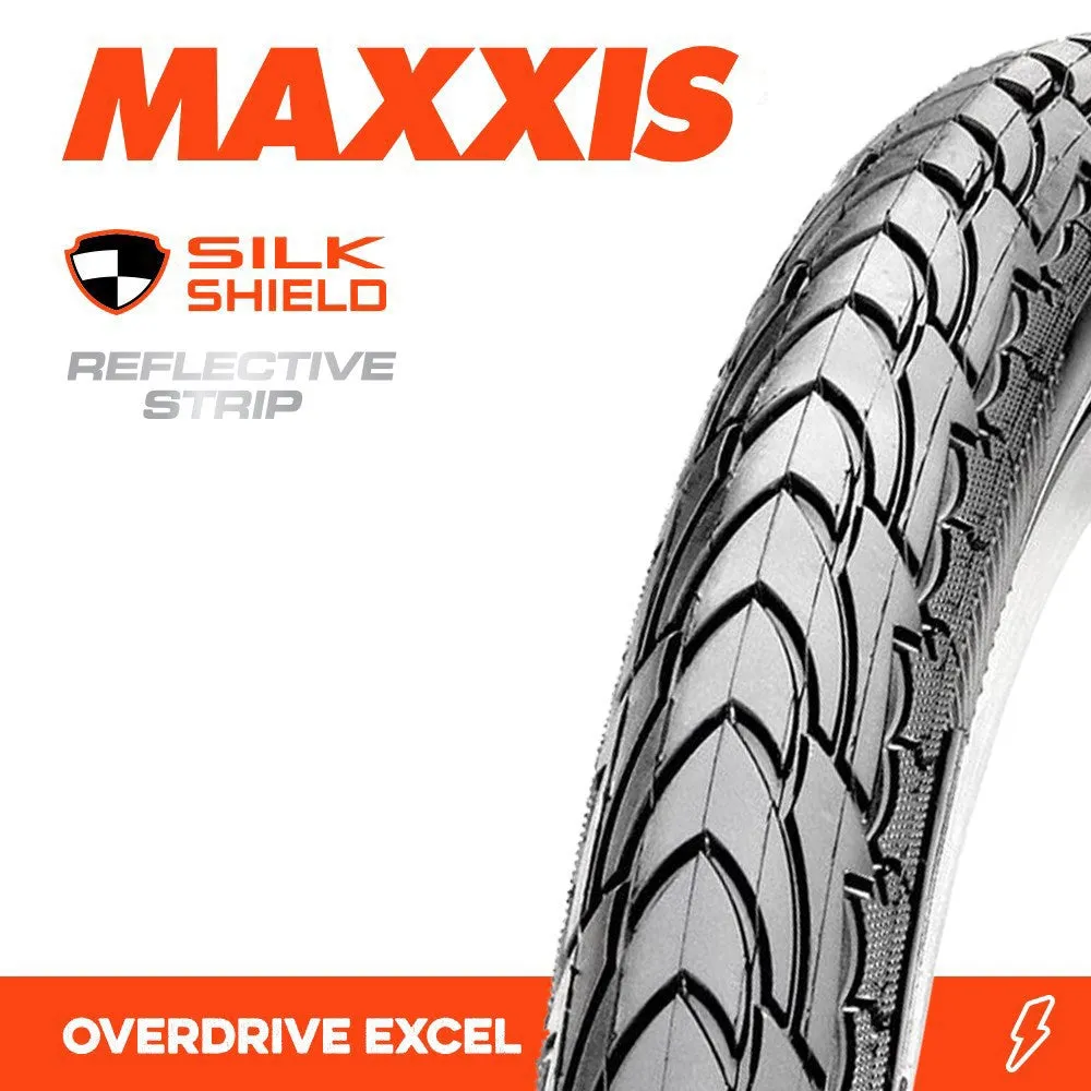 Maxxis OVERDRIVE EXCEL 700 X 35C SILKSHIELD REF WIRE 60TPI TYRE