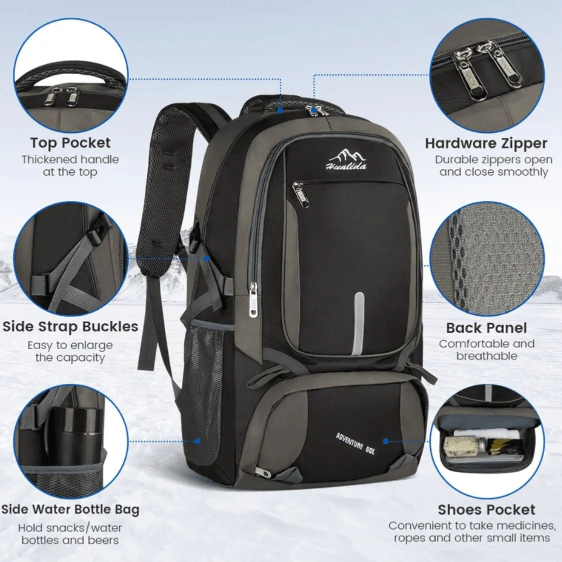 Multi Functional Waterproof Hiking Backpack | Rucksack Outdoor Travel Daypack
