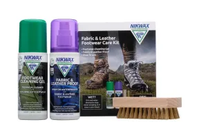 Nikwax Footwear Cleaning Gel Spray Fabric & Leather Proof Spray Double Pack