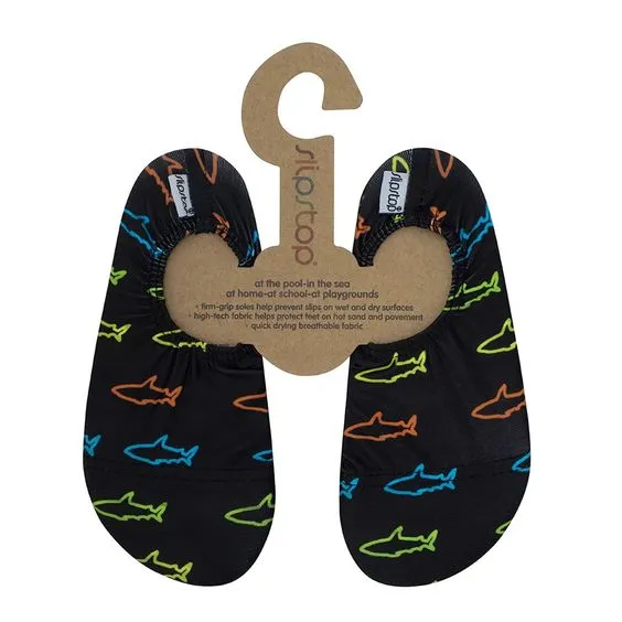 SLIPSTOP- KIDS NEON SHARK WATER SHOES