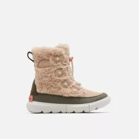 Sorel Youth Explorer Cozy Winter Boots Nova Sand/Stone Green