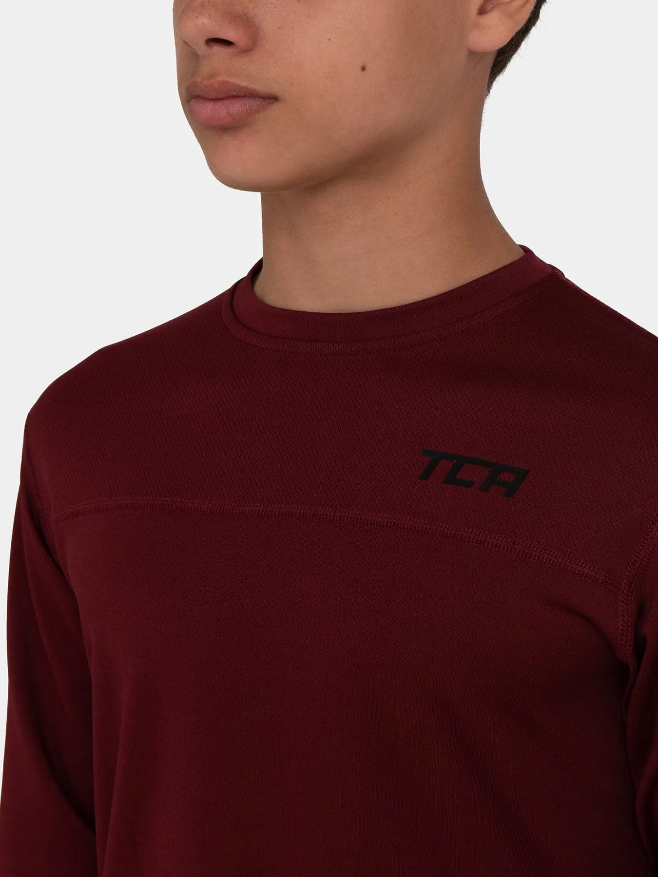Stamina Long Sleeve Crew Neck Running Top For Boys With Thumbholes