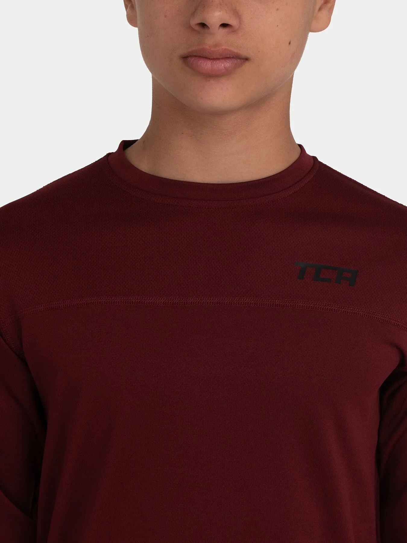 Stamina Long Sleeve Crew Neck Running Top For Boys With Thumbholes