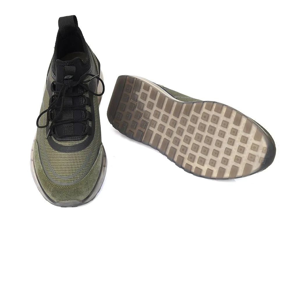 Stripped Mesh Sneakers