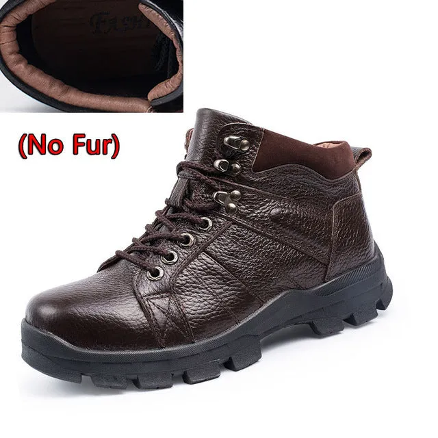 SURGUT High Quality Men Snow Boots Waterproof Men Footwear Autumn Ankle Boots Breathable Supper Warm Fur Winter Men Boots