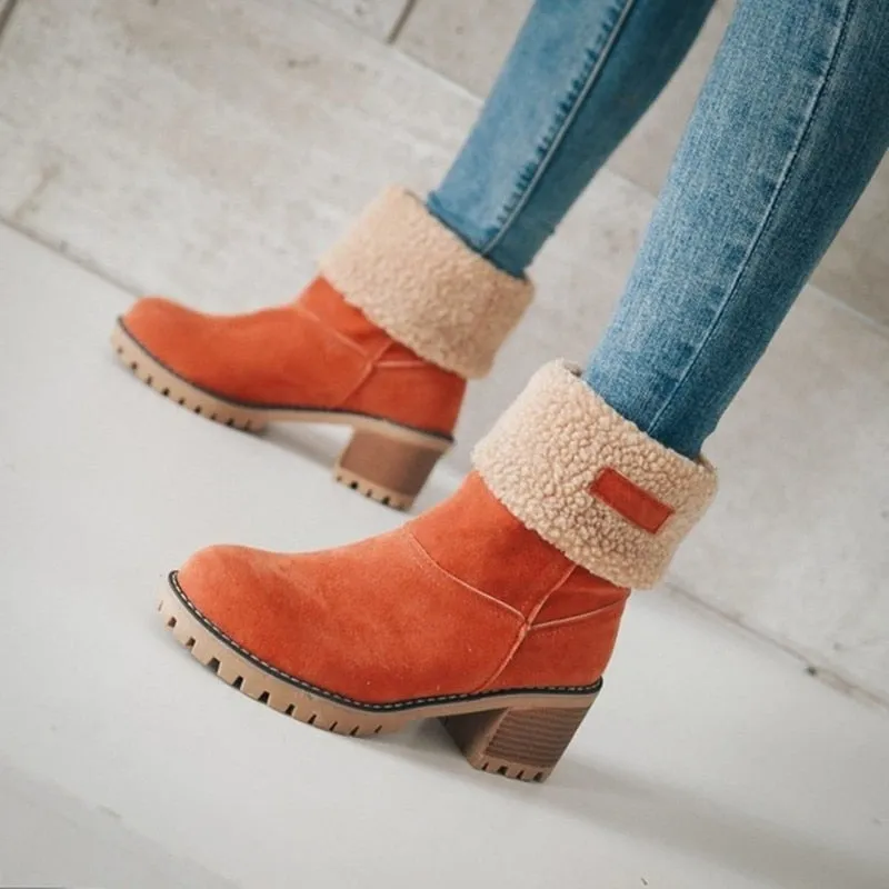 Warm lined women's boots for winter