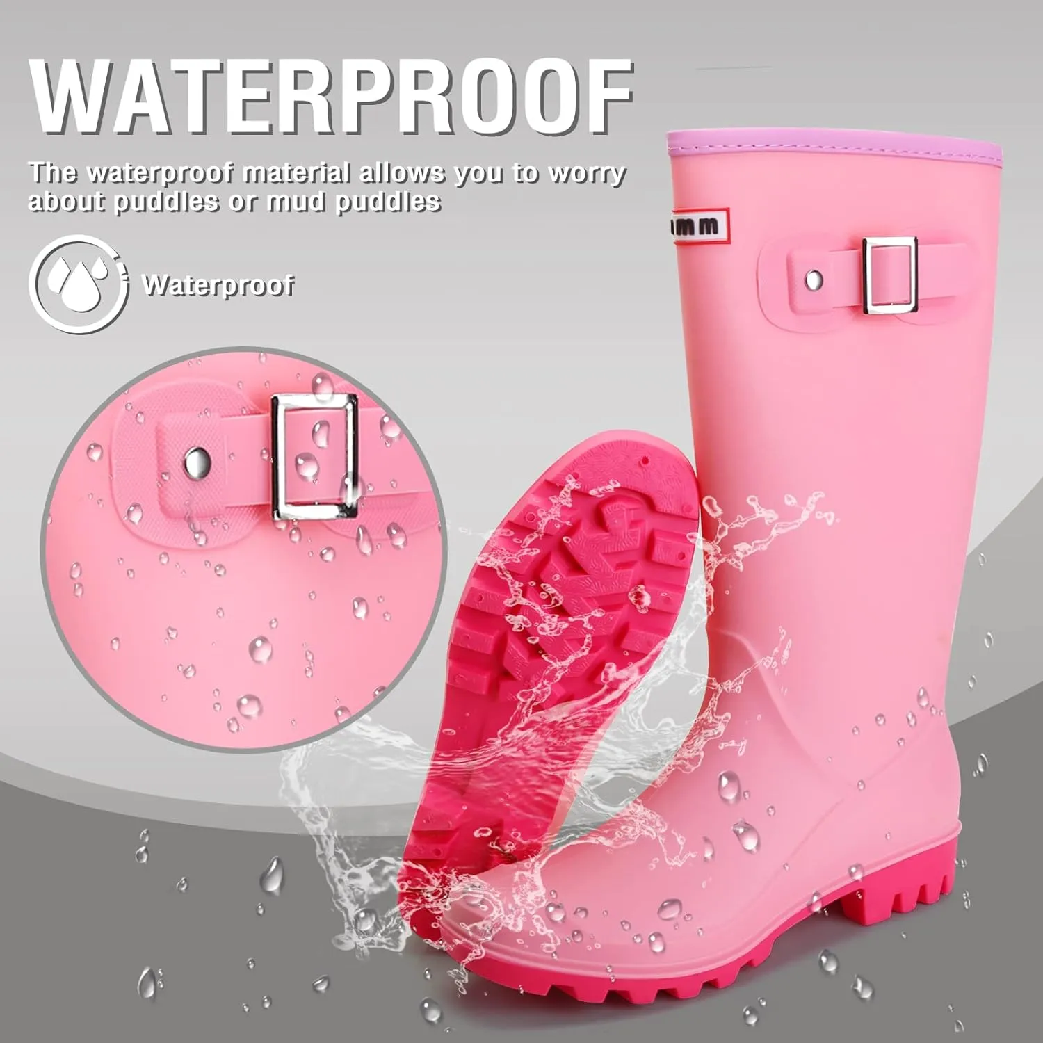 Water Resistant Black Leopard Stylish Rain Boots Water Shoes