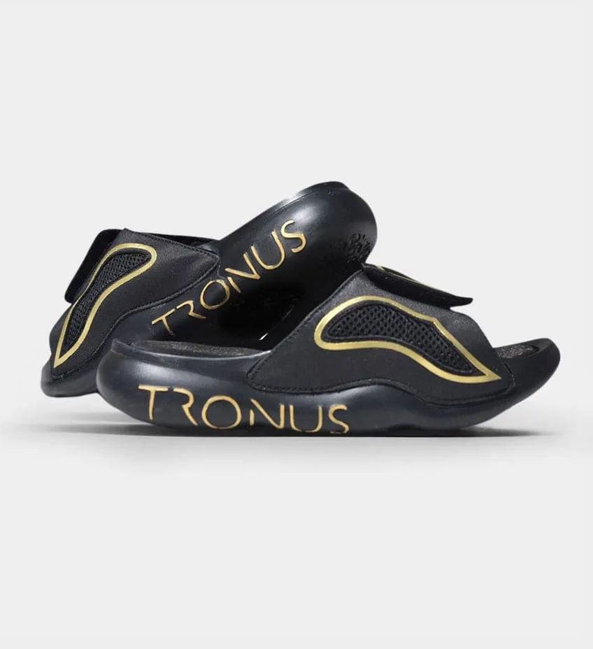 Womens Luxe Sports Recovery Slides Blackout By Tronus Footwear