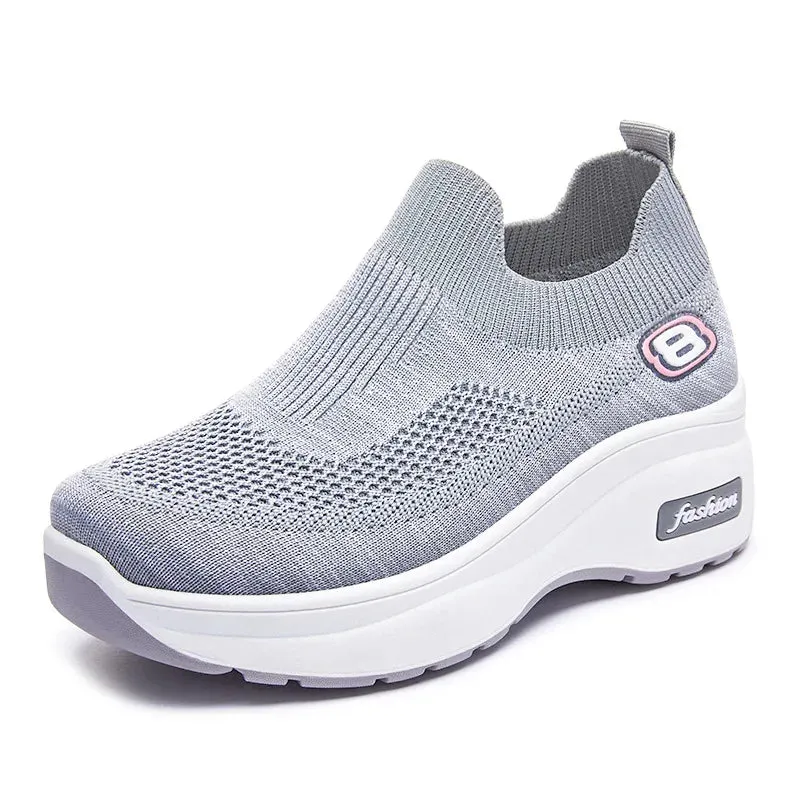 Women’s Sports Trainers with Height-Increasing Platform | Breathable Mesh Chunky Sneakers for Ladies