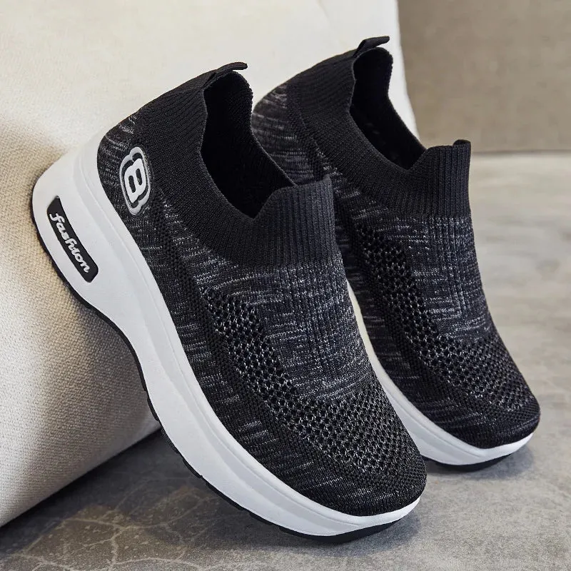 Women’s Sports Trainers with Height-Increasing Platform | Breathable Mesh Chunky Sneakers for Ladies