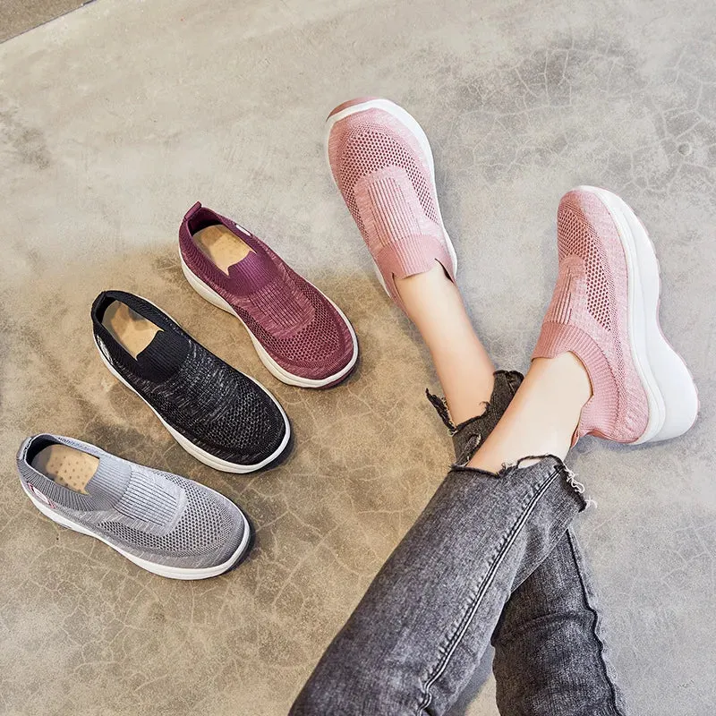 Women’s Sports Trainers with Height-Increasing Platform | Breathable Mesh Chunky Sneakers for Ladies