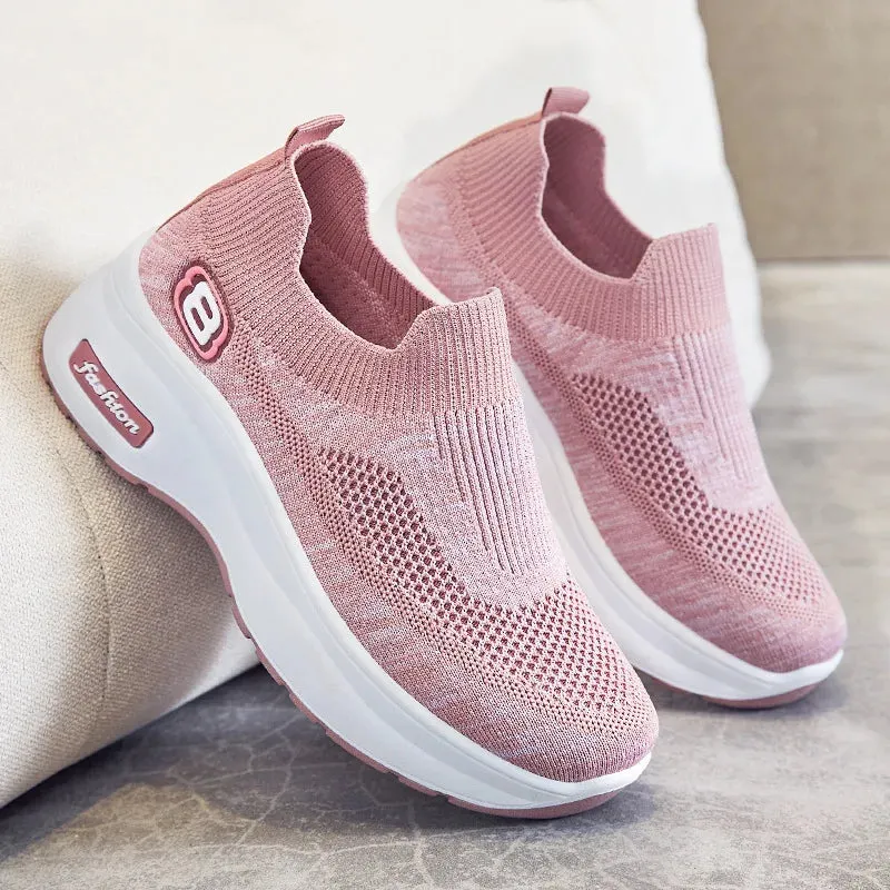 Women’s Sports Trainers with Height-Increasing Platform | Breathable Mesh Chunky Sneakers for Ladies