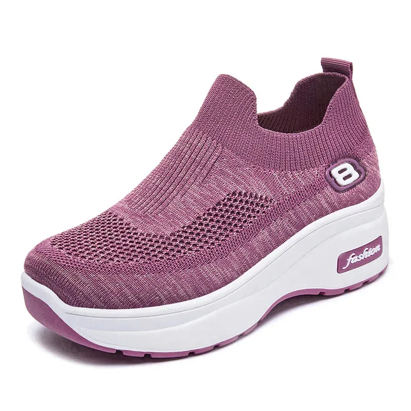 Women’s Sports Trainers with Height-Increasing Platform | Breathable Mesh Chunky Sneakers for Ladies